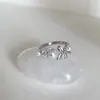 Anillo texturizado de plata de ley S925 para mujer, diseño abierto ajustable, estilo de nicho de alta gama, anillo versátil de lujo ligero para el dedo índice, nuevo