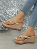Sandalias de plataforma con tacón de cuña de verano, a la moda y tendencia, con un diseño holgado y cómodo, perfectas para uso casual y fáciles de combinar con cualquier atuendo, para mujer