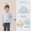 Camiseta de manga larga para niñas jellybaby, ropa nueva de otoño para bebés, top de otoño de malla patchwork para niños pequeños