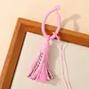 Fivela de Anel com Borla de Fio de Algodão Colorido Estilo Tibetano Chaveiro Artesanal DIY Ornamento Pingente de Borla para Pendurar em Gola Hanfu Leque Dobrável