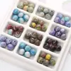 Cuentas Redondas de Resina para Pintura al Óleo Estilo Retro de 8-10mm, Cuentas Sueltas Hechas a Mano para Pulseras, Collares, Cadenas de Teléfono Móvil, Accesorios de Joyería