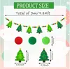 Guirnalda de fieltro con pompones para árbol de Navidad, Guirnalda de Navidad con pompones, Guirnalda de decoración para fiesta de Navidad con pompones y banderines