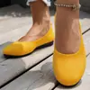 Estação Independente 2025 Primavera Exportação Tamanho Grande Sapatos Rasos com Solado Plano, Tecidos Fly-Woven, Bico Redondo, Boca Rasa, Moda para Usar por Cima e Sapatos Versáteis