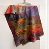 Bufanda de Imitación Cachemir Estilo Pintura al Óleo Vintage Nueva Otoño/Invierno 2026 para Mujer, Calentador de Cuello Chal Jacquard Versátil de Alta Gama al por Mayor