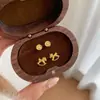 Conjunto de Brincos de Cavalo de Madeira com Moeda de Cobre Dourado Pérola para Mulheres, Agulha de Prata Nicho High-End Luxo Leve Exquisitos Retrô Versáteis