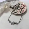 Novo Colar Borboleta com Costura de Corda de Couro Estilo Chinês Design de Nicho Corrente para Clavícula Brincos do Mesmo Estilo
