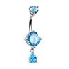 Fábrica de Origen Body Piercing Multicolor Moda Sexy Clavo de Ombligo Acero Inoxidable Circonita Barra Curva Joyería Perforada Abdominal