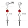 Artículo Popular de Comercio Electrónico F136 Aleación de Titanio Zircón Colgante de Espada Pequeña Pendientes Rosca Interna Pendientes de Labio Joyería para Piercings Cabeza
