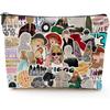 Bolsa de cosméticos impressa dupla face Amazon Temu Explosions Linen Cross-border Bolsa de armazenamento Bolsa multifuncional com zíper para mulheres