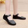 Zapatos de Velcro de Una Pieza para Mujer, Tacón de Cuña, Zapatos para Madre de Mediana Edad y Anciana, Boca Baja, Tacón Bajo, Casual, Color Puro, Zapatos de Goma