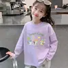 Camiseta de Manga Larga para Niños, Ropa Nueva de Primavera, Camiseta Básica Blanca para Niñas, Algodón Puro, Prenda Interior Holgada para Niños Medianos y Grandes, Top de Cuello Redondo