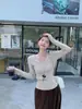 Nuevo cárdigan de punto para otoño, camiseta base para mujer para principios de otoño e invierno, top suéter ajustado