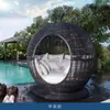 Muebles de Exterior para Ocio Patio Jardín Hotel Club Cama de Ratán Casa de Huéspedes Piscina Exterior Nido de Pájaro Creativo Celebridad de Internet