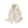 Cachecol de Lã Cashmere 25 Outono e Inverno Novo Feminino Elegante Cor Lisa Gola Trançada Quente e Fashionável Peso Pesado Estendido Tricô Cachecol Longo
