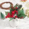 Decoraciones navideñas transfronterizas: guirnalda de bayas rojas, agujas de pino, piñas, ramas cortas, arreglos florales, ramo de Navidad, corona, accesorios para fotos