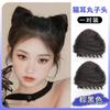 Lindo Pasador de Bola para Mujer con Orejas de Gato Spice Girl, Pinza de Agarre para Gatito, Simulación, Bolsa para el Cabello de Disco para Persona Perezosa, Artefacto Esponjoso, Anillo para el Cabello