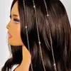 Europa y Estados Unidos accesorios para el cabello nuevos transfronterizos toma callejera cadena de borla de metal brillante tocado de perla de imitación banda para el cabello pinza para el cabello accesorios para el cabello
