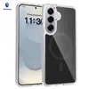 Capa Magnética Universal Transparente de Duas Cores S26Plus para Celular S25+ Acrílico Anti-Queda S24 Capa Protetora