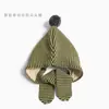 Gorro de invierno para niños con bufanda cálida integrada, gorro de lana tejido para otoño e invierno que protege las orejas para niños y niñas, a prueba de viento