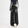 Jeans Branco Desgastado Wide Leg Estilo Retrô Americano para Mulheres, Novo Design Tendência de Cintura Alta Emagrecedor, Calça Longa Elegante de Corte Amplo
