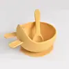 Silicone de Grau Alimentício Ventosa para Bebê Tigela de Comida para Criança Pequena Autoalimentação Anti-Tombamento Utensílios de Mesa Fervível Em Estoque Atacado