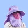 Sombrero Impermeable con Protección Solar, Sombrero para Senderismo al Aire Libre, Mascarilla para Mujer, Sombrero Chal, Sombrero de Sol Anti-UV, Sombrero de Sol con Ala Ancha