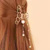 Pinza de Agarre con Borla de Perla Metálica Horquilla para el Cabello de la Parte Posterior de la Cabeza para Niña Pinza de Tiburón para el Cabello Elegante Horquilla Elegante Accesorios para el Cabello Simples