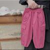 Roupas Casuais para Homens, Mulheres e Crianças para Primavera e Outono Calças Casuais Bebê Estilo Ocidental Personalidade Infantil Marca Tendência Estilo Coreano Estilo Japonês Bolso Celebridade da Internet Calça de Grou