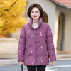 Chaqueta de algodón con relleno de plumón de invierno para mamá, estilo corto, para mujeres de mediana edad y mayores, nueva colección 2026, abrigo de algodón talla grande