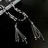 Collar con Borlas de Perlas de Color Contrastante Blanco y Negro Estilo Retro Francés para Mujer, Diseño Multicapa, Para Llevar en Capas, Estilo Dulce y Fresco, Accesorio de Cadena para el Cuello