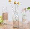 Mesa de Comedor Personalizada Jarrón Pequeño de Gota de Lluvia Planta Hidropónica Jarrón de Vidrio Adornos Bambú Rico Dispositivo de Arreglo Floral de Cuerda de Cáñamo Creativo