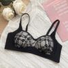 Calcinha fina de menina peito pequeno push up suporte superior sem aro estudante ensino médio sutiã renda doce sutiã feminino