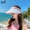 Chapéu de Sol de Verão para Uso Externo Feminino, Estilo de Luxo com Strass Brilhantes, Aba Larga, Chapéu com Topo Aberto, Moderno e Versátil, Faz o Rosto Parecer Menor, Chapéu de Proteção Solar