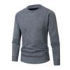 Suéter de cuello redondo para hombres de mediana edad y ancianos con forro polar, transfronterizo, cálido, delgado, cómodo, básico, ropa de otoño para hombre