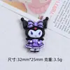 Laço Preto e Roxo Arroz Desenho Animado Artesanal DIY Acessórios para Joias Cola de Creme Resina Pequenos Acessórios Material para Presilha de Cabelo