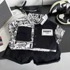Camisa de Trabajo de Verano para Niños de Manga Corta con Bloques de Color 2026 Nuevo Elegante Bebé Patchwork Conjunto de Dos Piezas para Niños