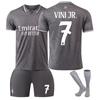 2425 Camiseta del Real Madrid gris traje de fútbol para dos hombres No. 7 Vinicius niños adultos 9 mbape transfronterizo
