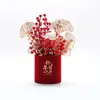 Abertura de Ano Novo, Chá de Casa, Balde de Veludo, Balde de Abraço, Balde Vazio de Flores para Véspera de Ano Novo, Decoração com Enfeites de Material de Azevinho