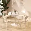 Mesa redonda pequena e moderna em estilo nórdico branco para lojas de milk tea e cafés, conjunto de mesa de jantar tulipa