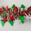 Decoração de Natal Amazon Floco de Neve Tinsel para Árvore de Natal Fita de Espuma Camada Dupla Criptografada Vermelho, Branco e Verde Guirlanda de Cena