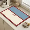 Tapete Drenante de Tierra de Diatomeas para Encimera de Cocina, Tapete Absorbente Simple para Platos del Hogar, Tapete Protector de Goma para Barra de Bar
