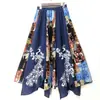 Saia Estilo Étnico Verão Nova Algodão e Linho Estampa Batik Estilo Étnico Saia Feminina Viagem Roupas Étnicas