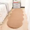 Alfombra de Piel de Conejo Sintética, Felpa para Suelo junto a la Cama del Dormitorio y el Sofá, Decoración de B&B, Fabricante de Alfombras Irregulares de Doble Pieza
