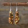 Pendientes colgantes geométricos de piedra del emperador bohemio nuevos transfronterizos, joyería de piedra natural popular de Europa y Estados Unidos al por mayor