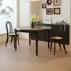 Mesa de Jantar Redonda de Madeira Maciça Retrô, Mesa Redonda Pétala Preta Minimalista Moderna Americana, Mesa de Jantar Francesa para Apartamentos Pequenos