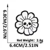 Novos patches bordados de caveira e flor da Qiansheng em estilo punk, patches pretos e brancos com adesivo termocolante para decoração de roupas e malas