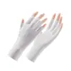Guantes de Protección Solar para Mujer Verano Delgados Resistentes a los Rayos UV Medio Dedo Exterior Bicicleta Eléctrica Transpirables Seda de Hielo Guantes para Uñas Mujer