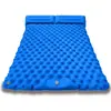 Colchoneta Inflable Auto-Inflable para Acampar al Aire Libre con Bomba de Pie, TPU con Forma de Diamante y Almohada para Esterilla de Dormir de Tienda de Campaña