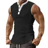 Amazon Europeia Transfronteiriça Verão Novo Camiseta Masculina Sem Manga Cor Sólida Tendência Esportiva Casual Colete Masculino