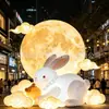 Modelo inflável de bolo da lua do Festival do Meio do Outono em forma de coelho lunar, arco de celebração de feriado, adereço de decoração de celebração em grande escala para exteriores
